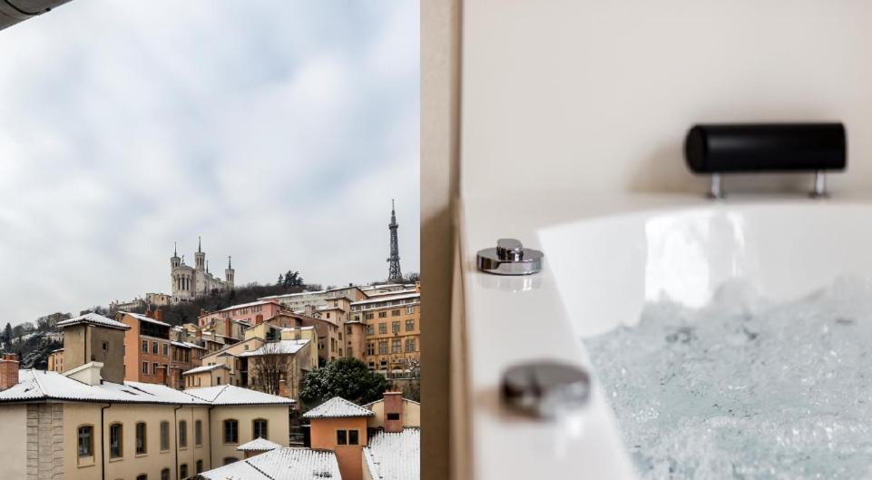 Private jacuzzi&exceptional view Hyper center of Lyon Apartment Exterior foto